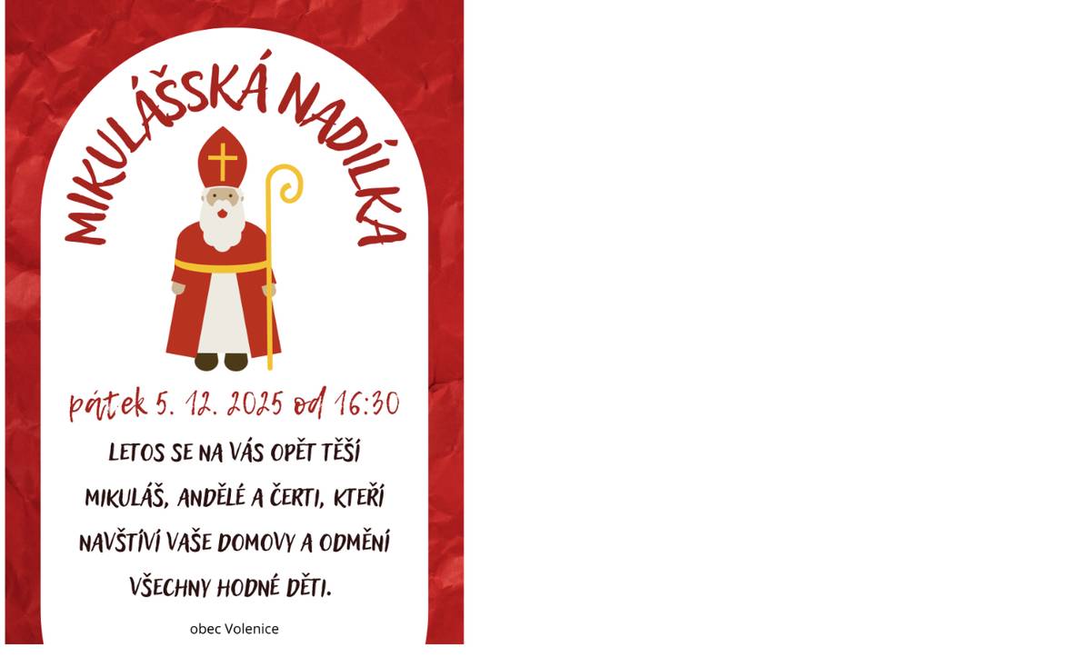 V pátek 5.12.2025 od 16:30