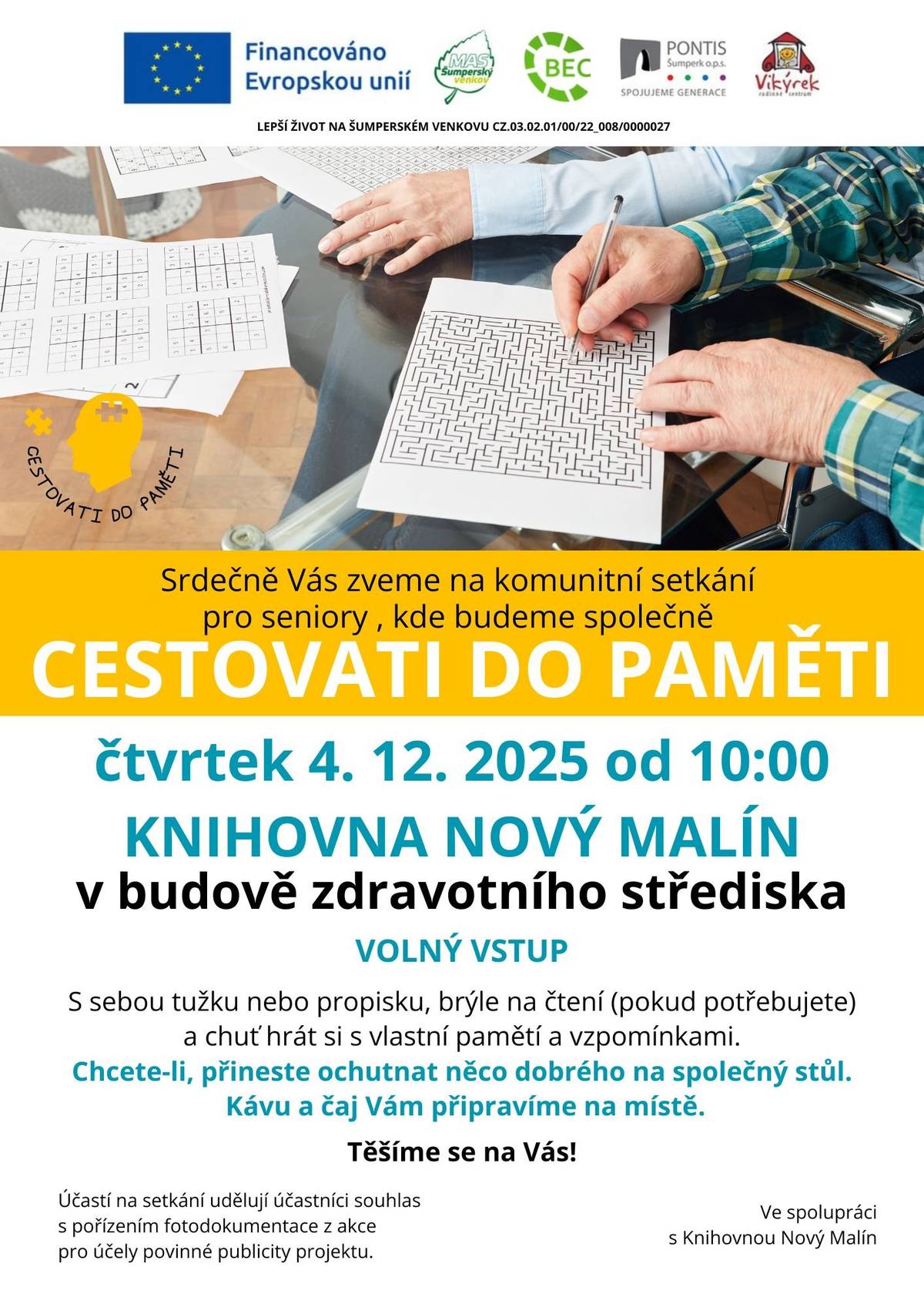 Přijďte na poslední trénování paměti v knihovně.