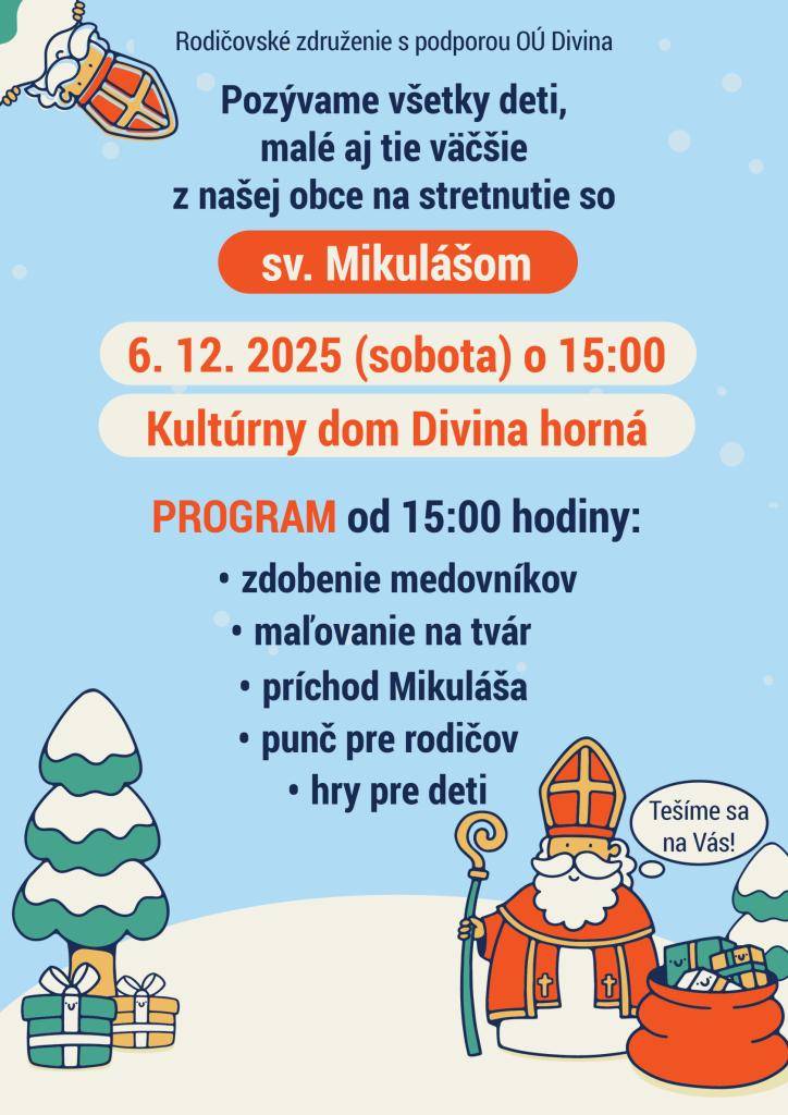 Mikuláš v Kultúrnom dome hornom 6. 12. 2025