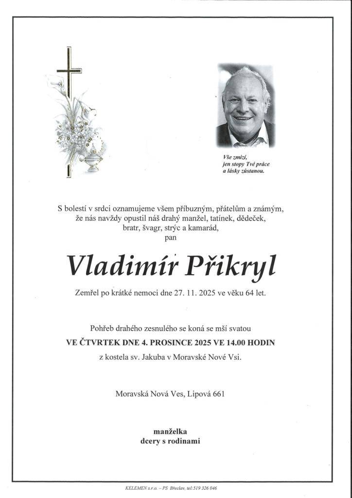 Vladimír Přikryl †27.11.2025