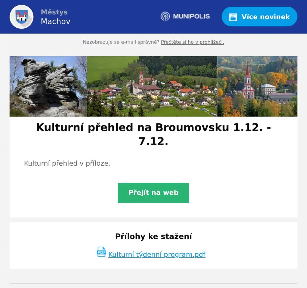 Kulturní přehled v příloze.