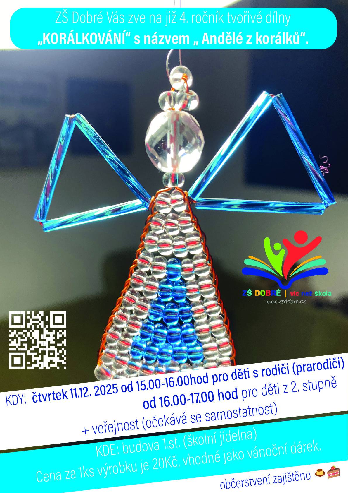 ve čtvrtek 11.12.2025  od 15:00 do 16:00 pro děti a rodiče, od 16:00 do 17:00 pro děti 2. stupně a věřejnost  v budově ZŠ u kostela