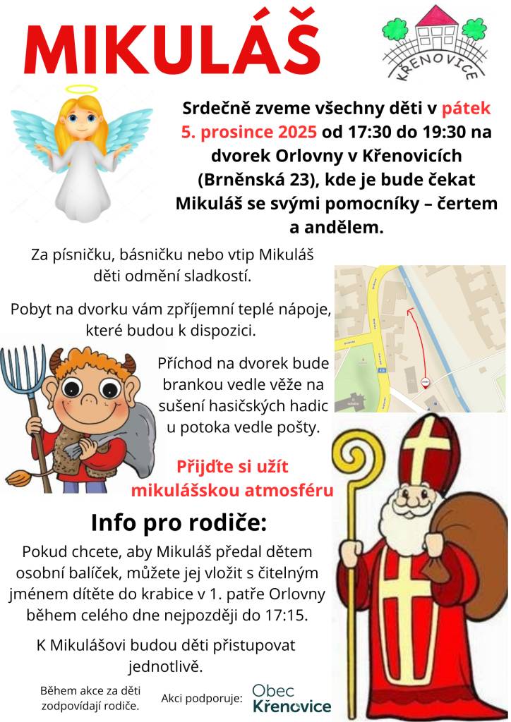 Srdečné pozvání na setkání s Mikulášem a jeho pomocníky.