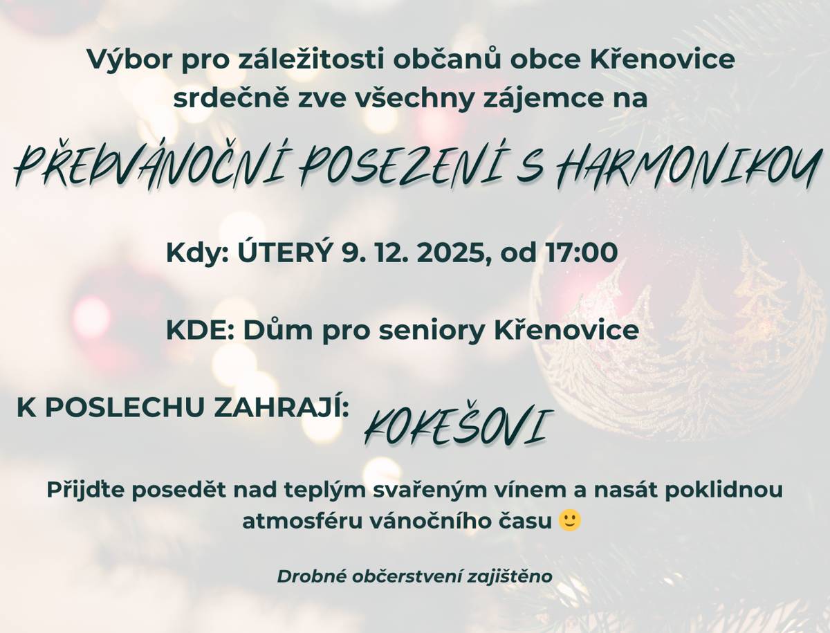 Přijďte si společně užít příjemnou předvánoční atmosféru.