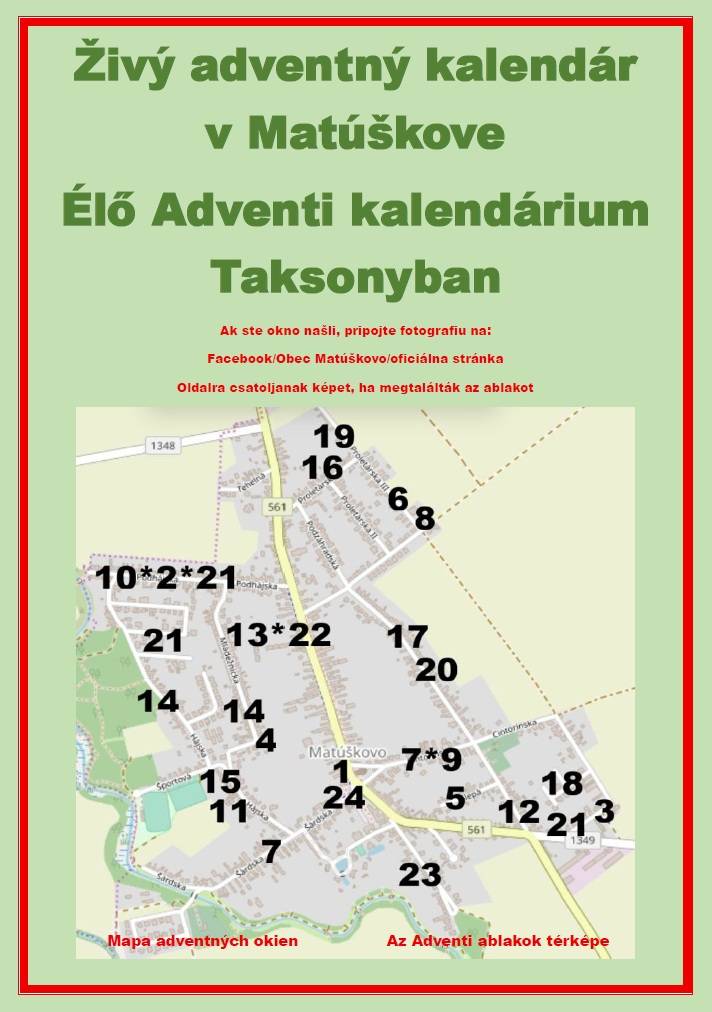 Mapa adventných okien - Az Adventi ablakok térképe