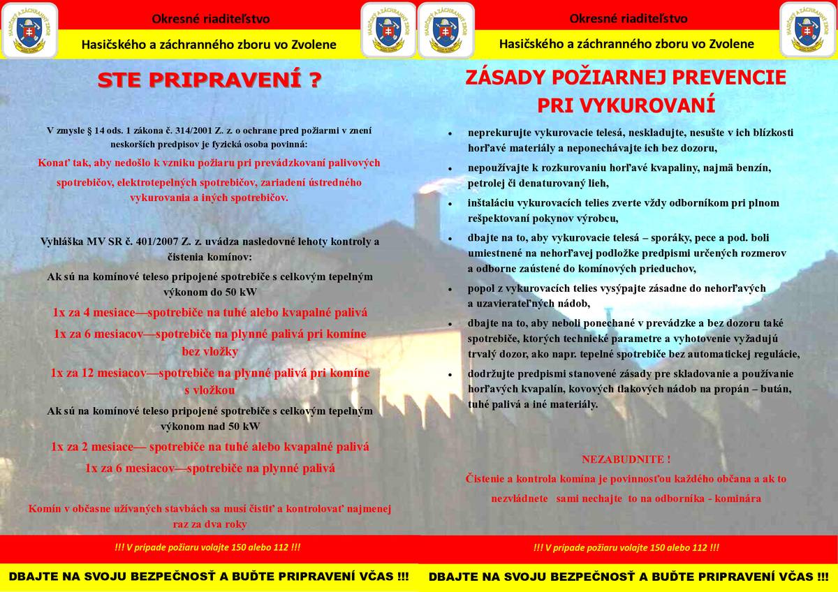 upozorňuje a odporúča