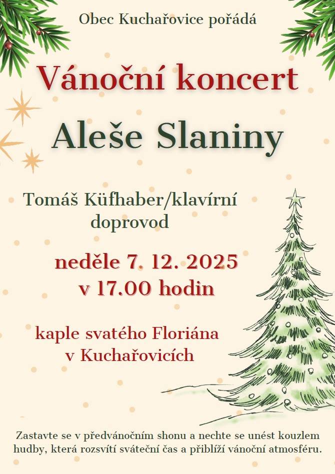 2. Adventní koncert - v kapli sv. Floriána v 17 hod. vystoupí Aleš Slanina