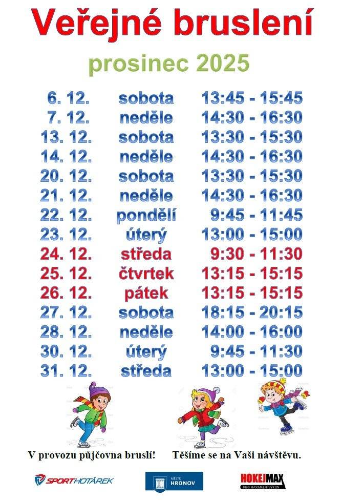 a zimním stadionu v Hronově.