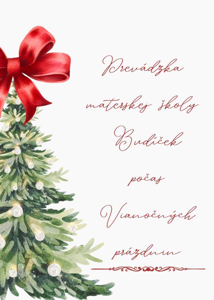 Prehľad náhradných MŠ počas zimných prázdnin v decembri od 22.12.-31.12.2025 (5 pracovných dní) a v januári od 02.-07.01.2026 (3 pracovné dni).