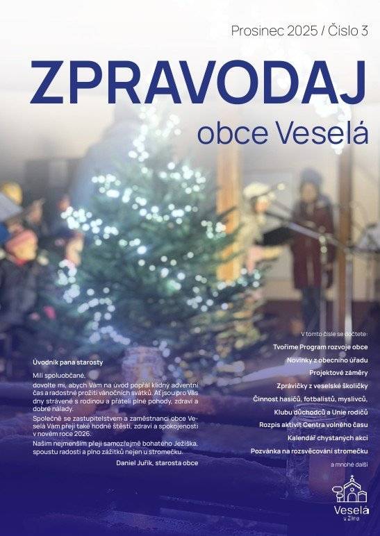 Vydáváme poslední číslo letošního obecního zpravodaje. V elektronické verzi je již dostupný pod tímto odkazem: https://zpravodaj.munipolis.cz/veselauzlina/03-2025/ Případně jej najdete v aplikaci Munipolis pod záložkou Chytrý zpravodaj.