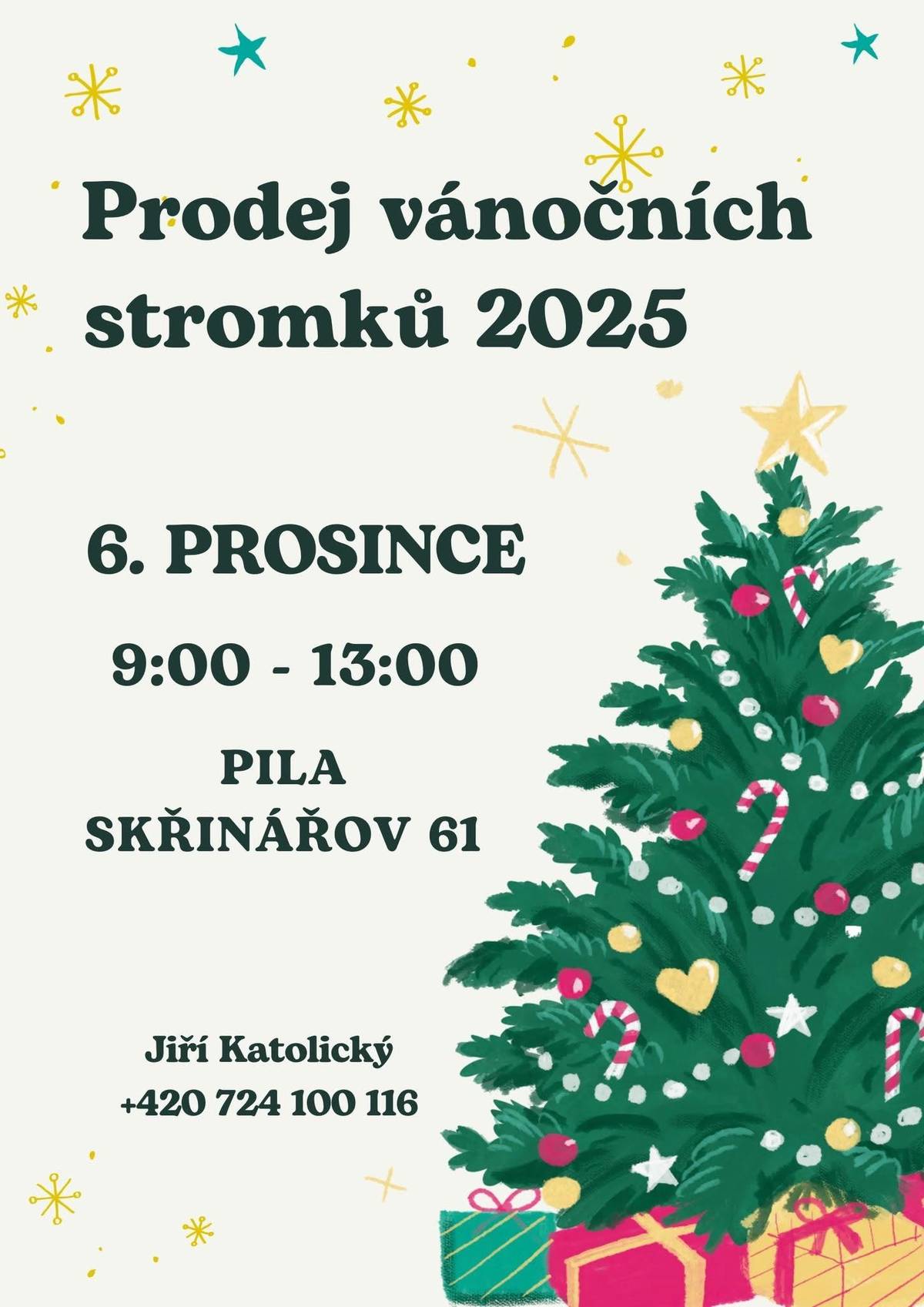 V sobotu 6.12. ve Skřinářově 9:00-13:00