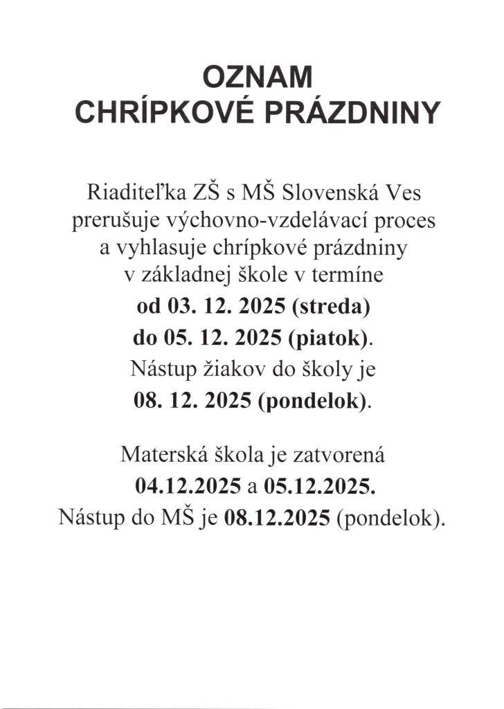 chrípkové prázdniny