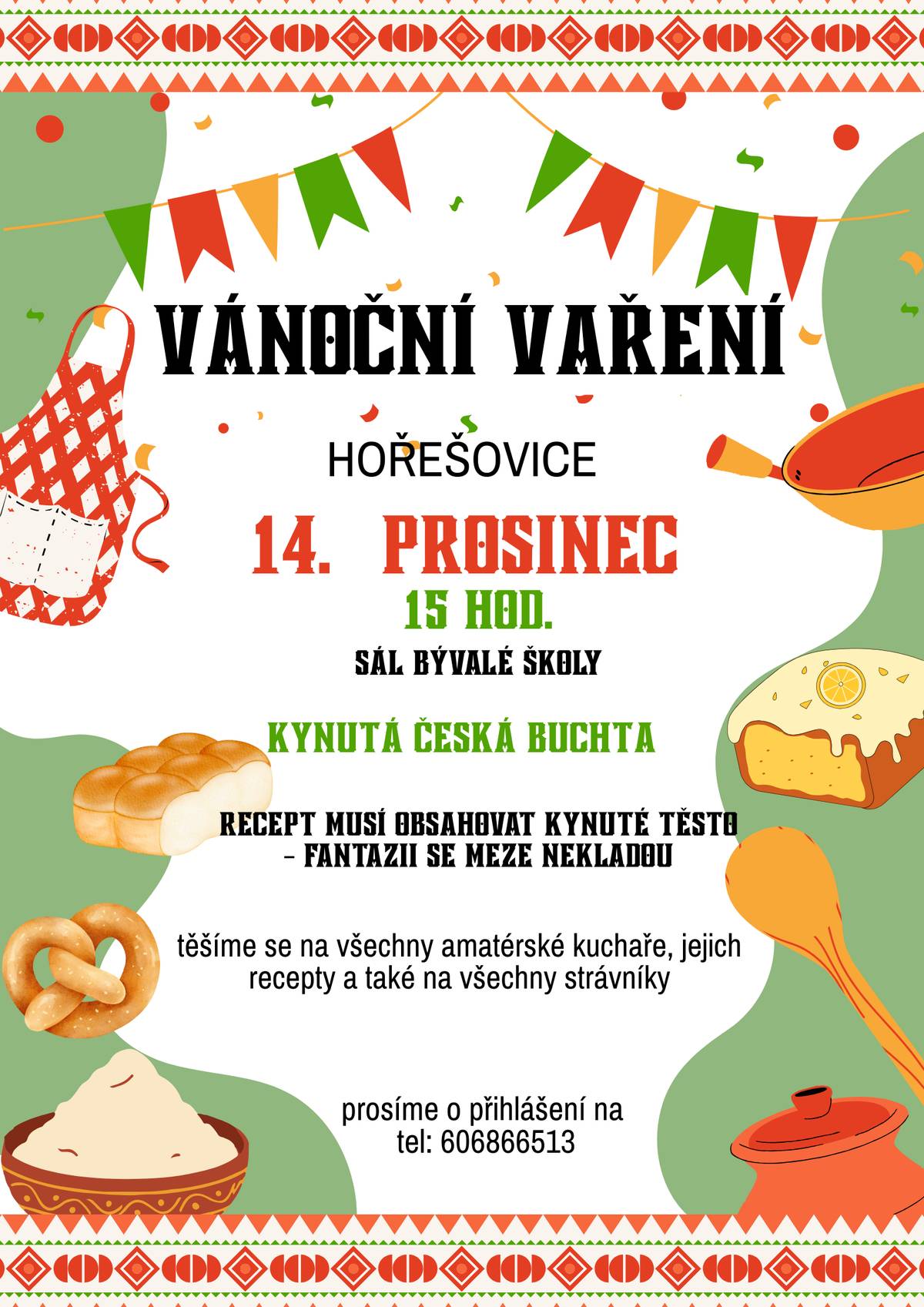 Zveme vás Vánoční sousedské vaření, tentokrát můžete ochutnat či donést kynutou českou buchtu.