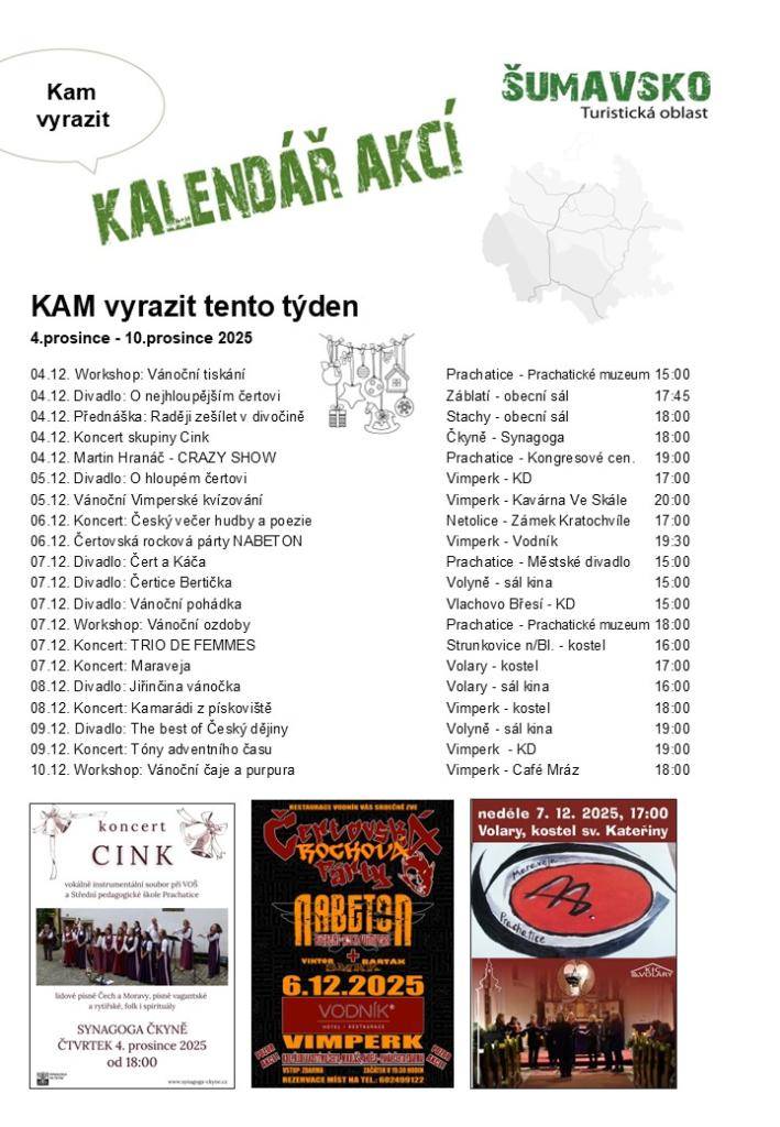 Kalendář akcí pro 49 týden 2025