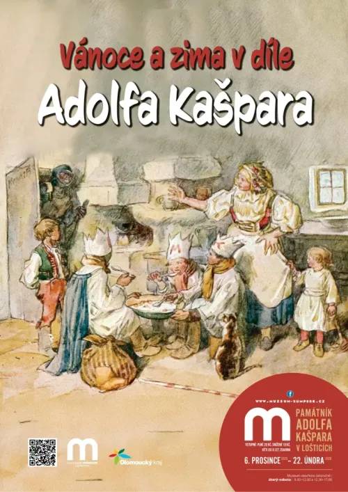 Vánoční čas patří jistě k nejkrásnějším obdobím v roce. Pro tuto příležitost jsme připravili v Památníku A. Kašpara v Lošticích výstavu inspirovanou zimními a vánočními náměty z díla malíře Adolfa Kašpara.