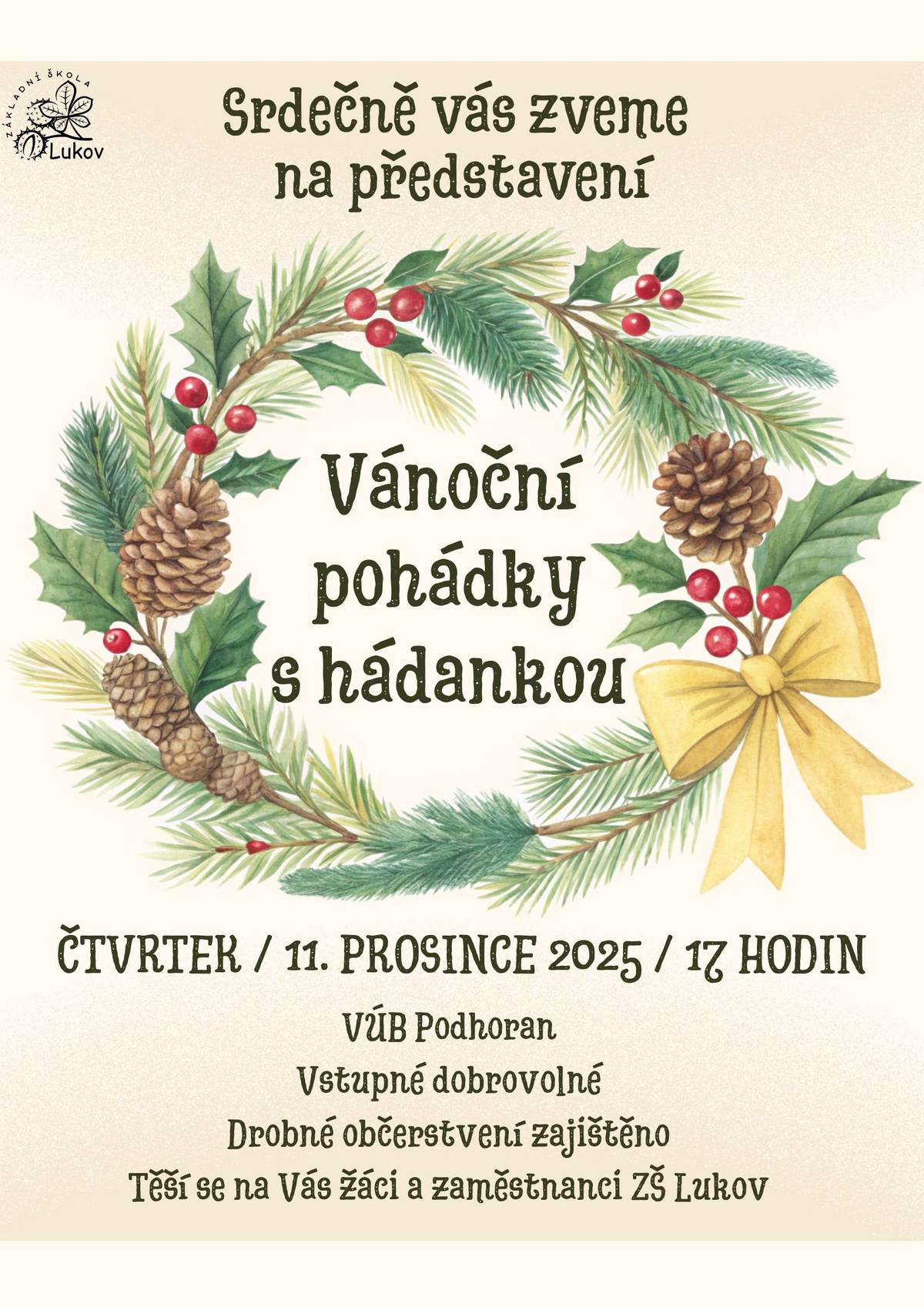 11. 12. od 17.00 hod. | VÚB Lukov