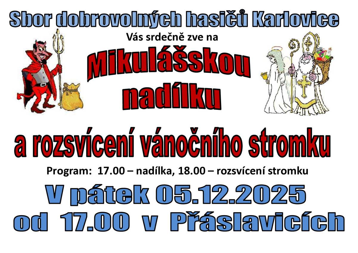 Zveme vás na mikulášskou nadílku 5.12.2025