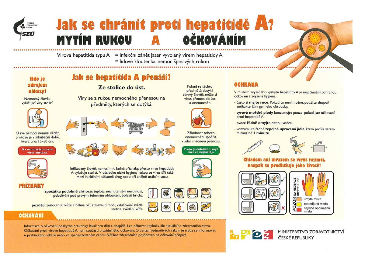 V obrazové příloze najdete informace, jak se chránit proti hepatitidě A.