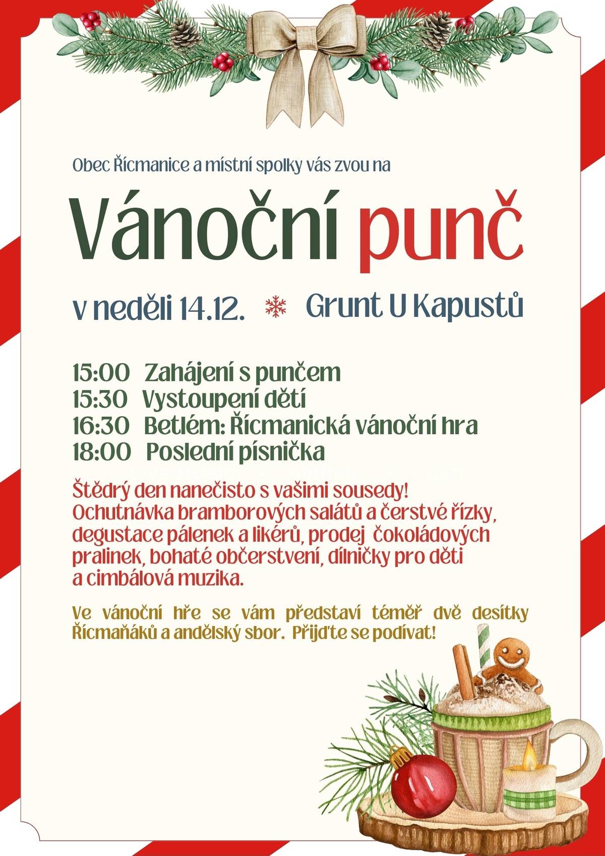 Přijďte se vánočně naladit na tradiční "Vánoční punč".