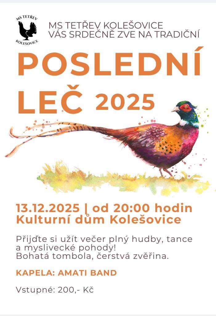 - KD Kolešovice  - 13.12.2025 od 20:00 hodi