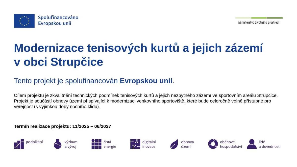 Obec zahájila modernizaci tenisových kurtů a výstavbu nového zázemí.