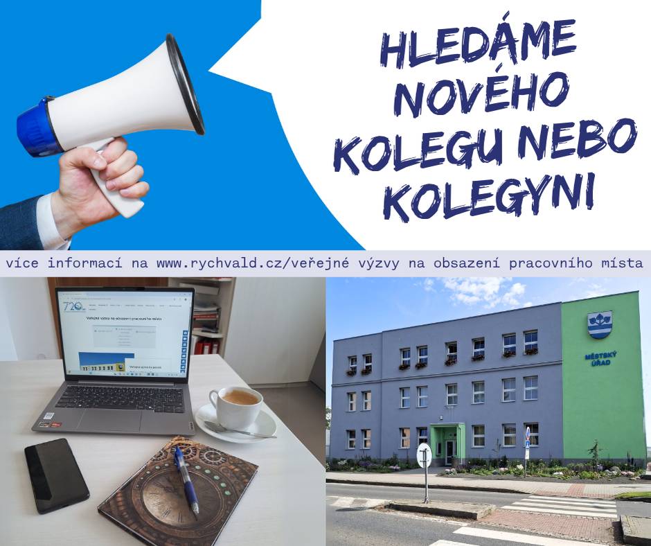 Referent/referentka odboru investic a správy majetku Předpokládaný nástup: 1. 2. 2026 nebo dle dohody Pracovní poměr: na dobu neurčitou, plný úvazek Místo výkonu práce: Městský úřad Rychvald Platové zařazení: 10. platová třída dle nařízení vlády č. 341/2017 Sb., včetně nárokových příplatků Nabízíme:  osobní ohodnocení, odměny  náborový příspěvek 50.000 Kč  služební byt 25 dnů dovolené 6 dnů zdravotního volna příspěvek na stravování příspěvek na penzijní připojištění příspěvek na ošacení možnost dalšího vzdělávání pružnou pracovní dobu stabilní zaměstnání ve veřejné správě  Lhůta pro podání přihlášky: do 5. ledna 2026 do 11:00 hodin Podrobné informace o pracovní pozici, požadavcích a způsobu podání přihlášky naleznete v přiložené výzvě. Kontaktní telefon: 596 543 037