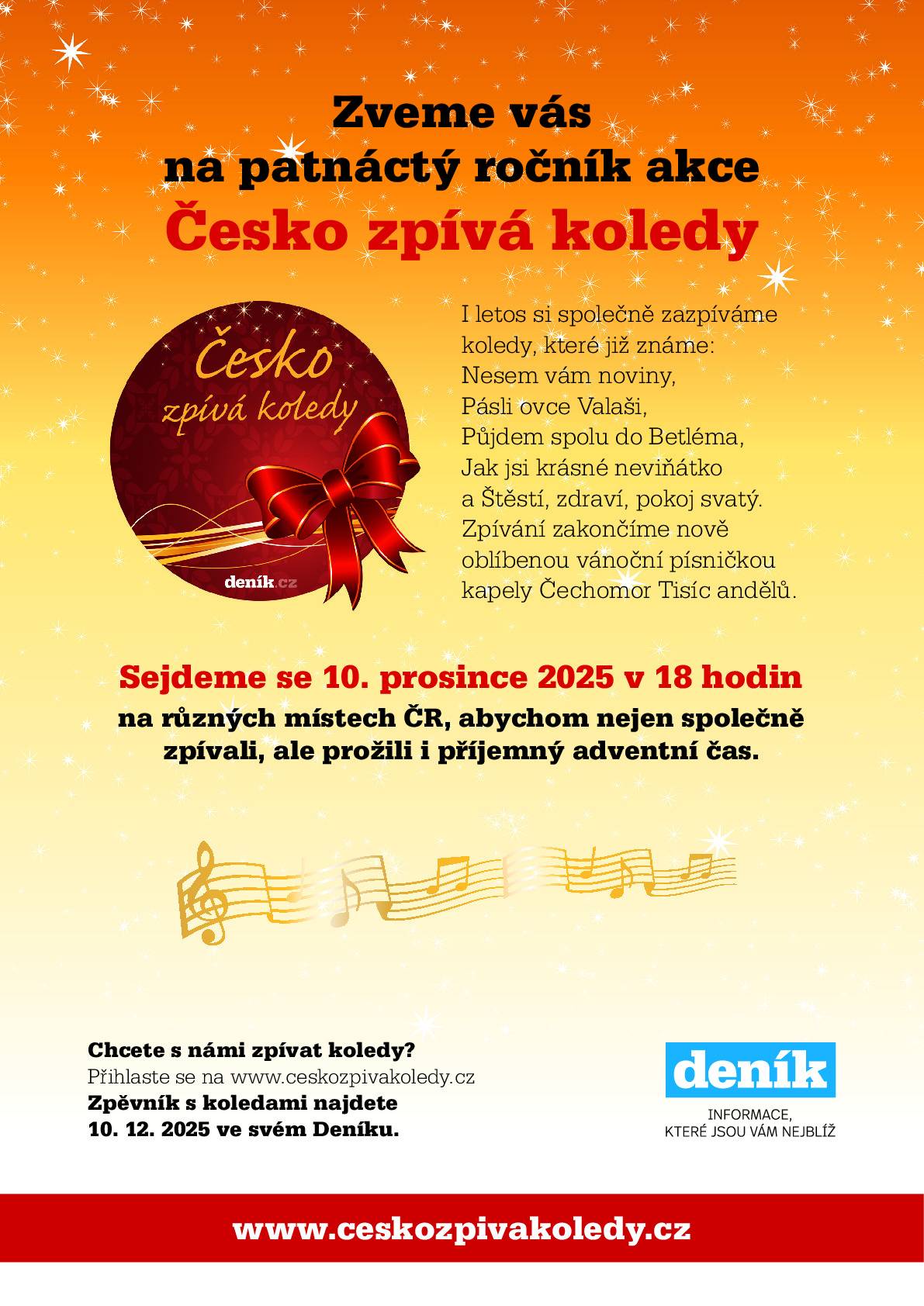 Z důvodů mimořádných událostí v rodině účinkujících se ruší v sobotu 13. prosince 2025 Mikulášské divadélko. ... Ve středu 10. prosince 2025 vás zveme na 15. ročník akce, do které se zapojila i naše obec na ČESKO ZPÍVÁ KOLEDY. Od 18:00 hodin si společně, my vyšehněvičtí, u Křížku s dalšími městy a obcemi naší vlasti zazpíváme písně: 1. Nesem vám noviny 2. Pásli ovce valaši 3. Půjdem spolu do betléma 4. Jak jsi krásné neviňátko 5. Štěstí, zdraví, pokoj svatý 6. Tisíc andělů. A doprovázet nás bude Čechomor.