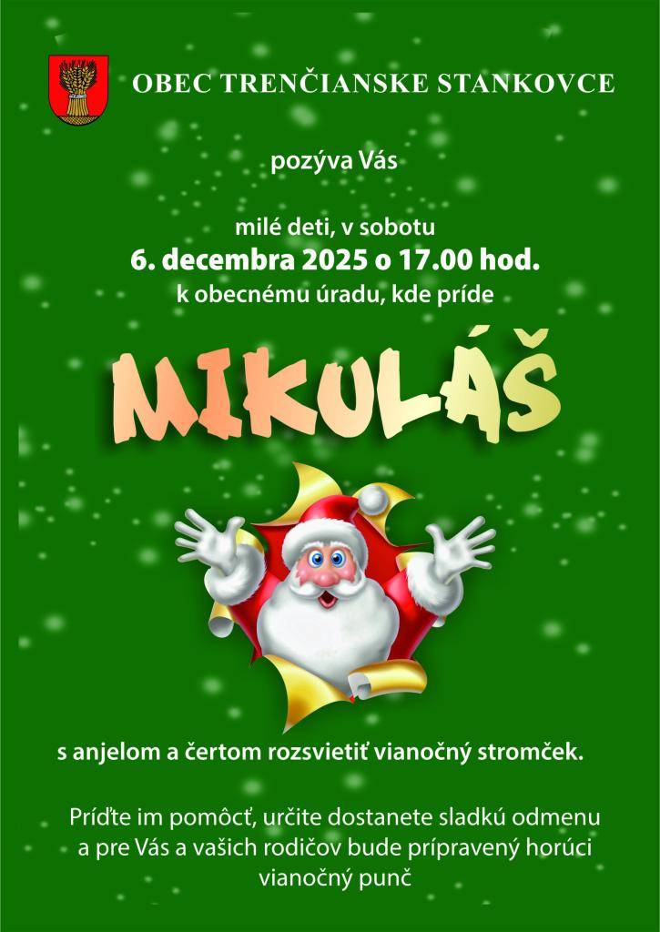 sobota 6. decembra 2025 o 17.00 hod. pri OcÚ