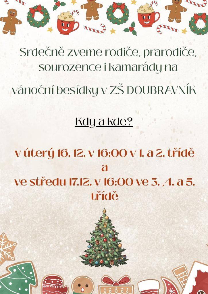 Kdy se budou konat vánoční besídky ve třídách?