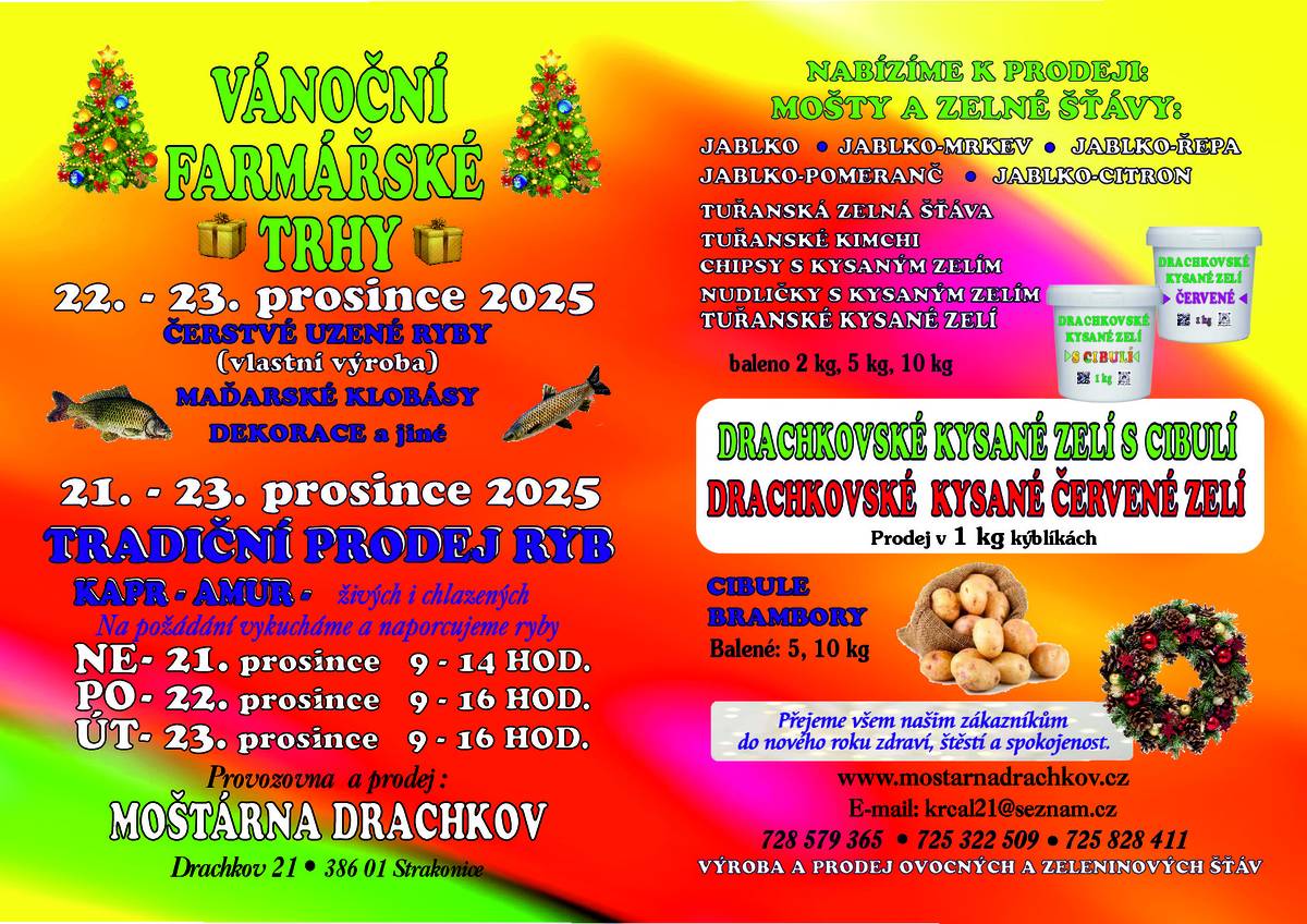Zveme vás na již tradiční vánoční prodej nejen kaprů do Drachkova.