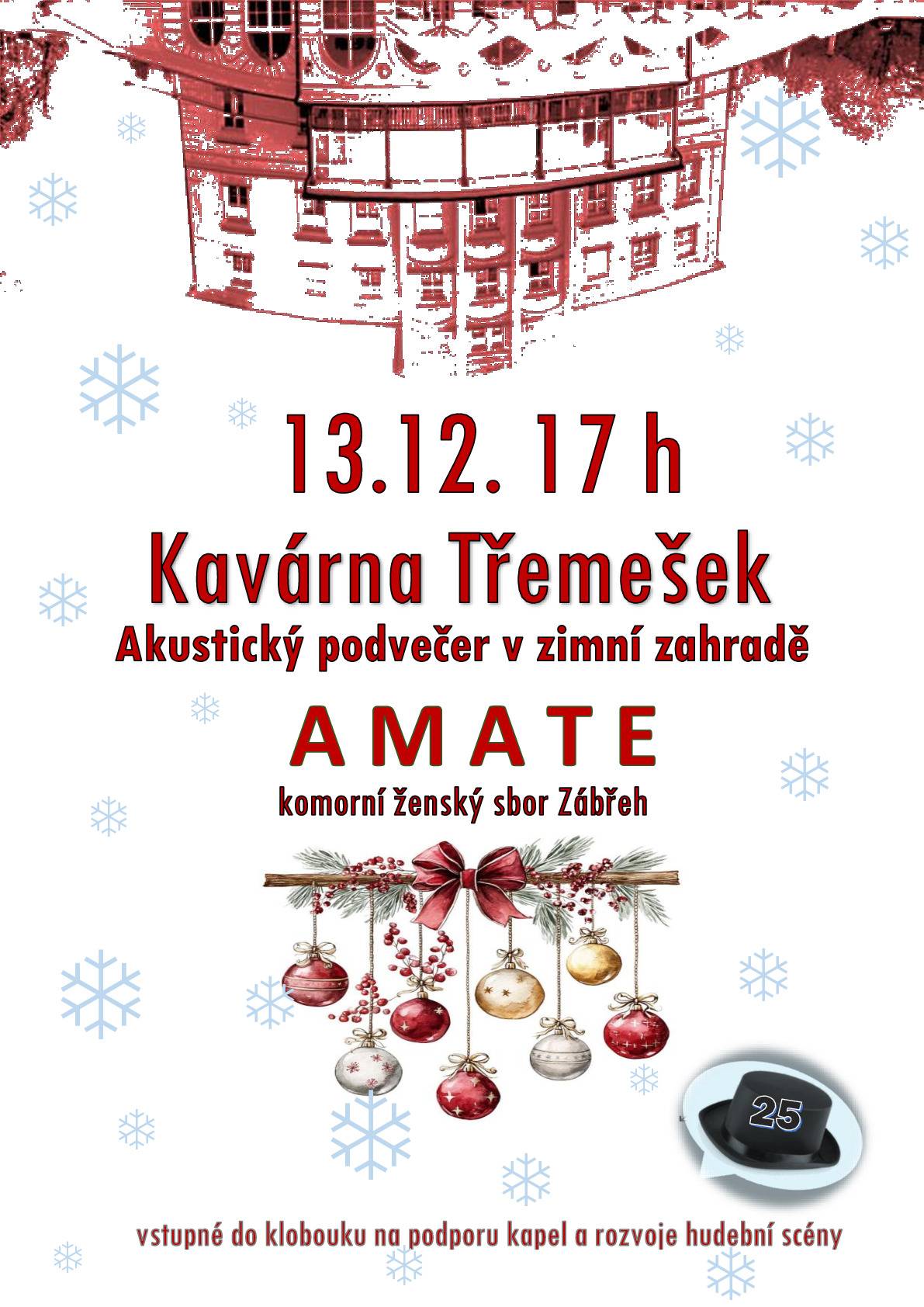 Vystoupí komorní ženský sbor AMATE Zábřeh.