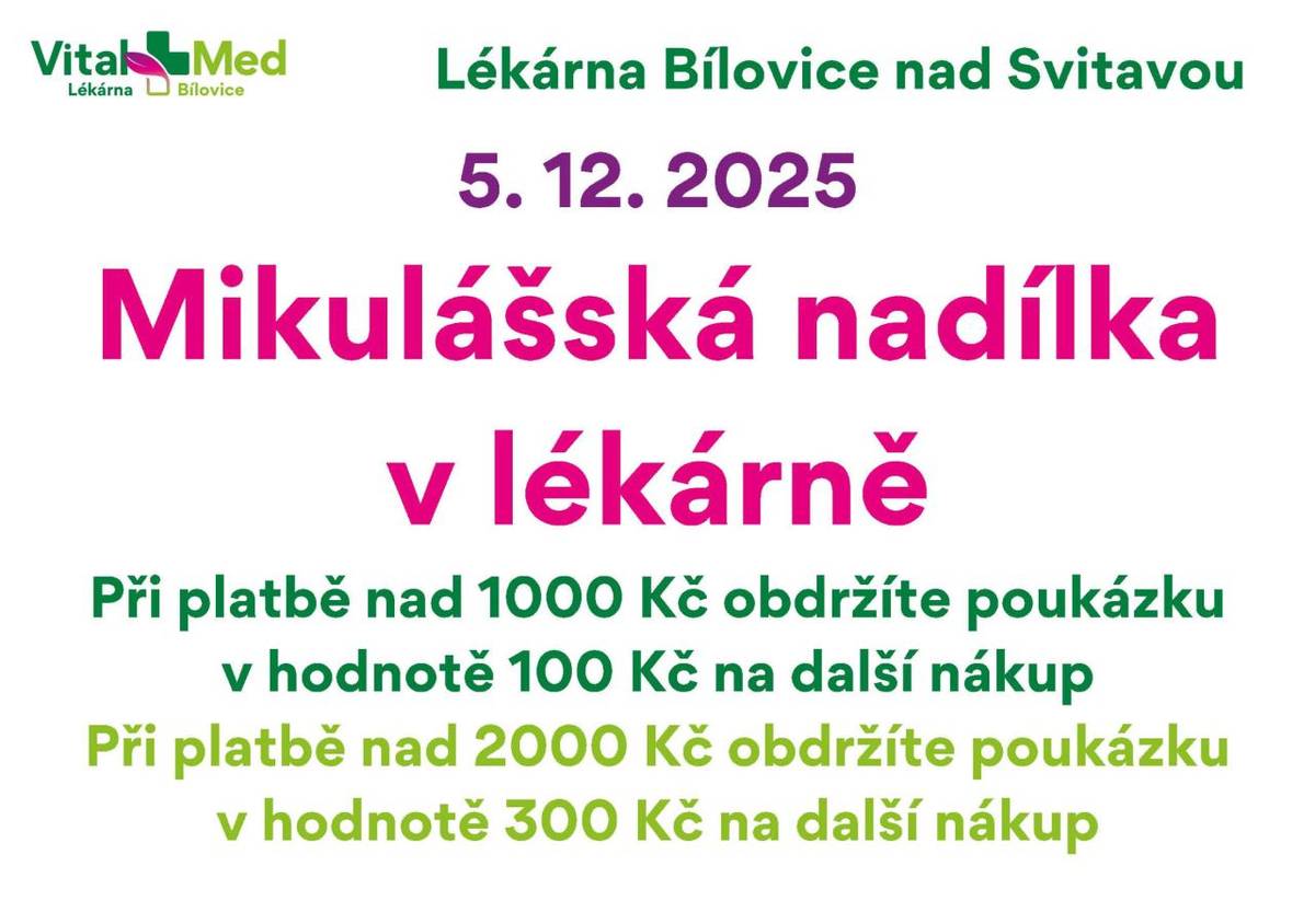 Lékárna Bílovice nad Svitavou 05.12.2025
