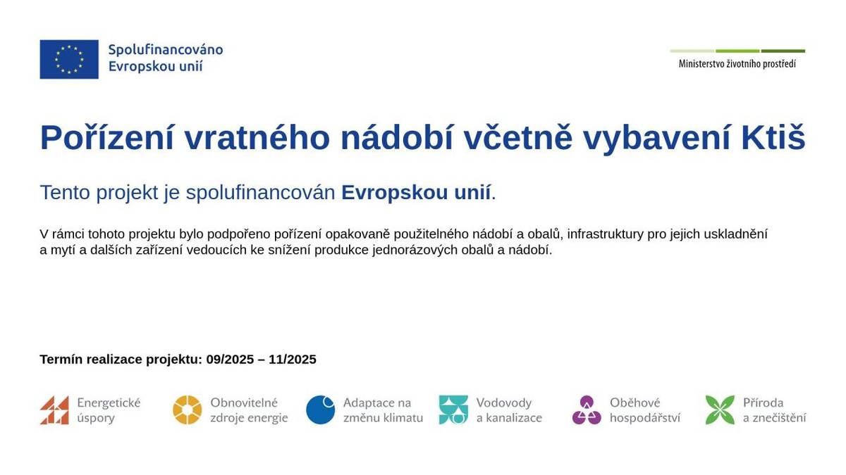 Pořízení vratného nádobí včetně vybavení Ktiš