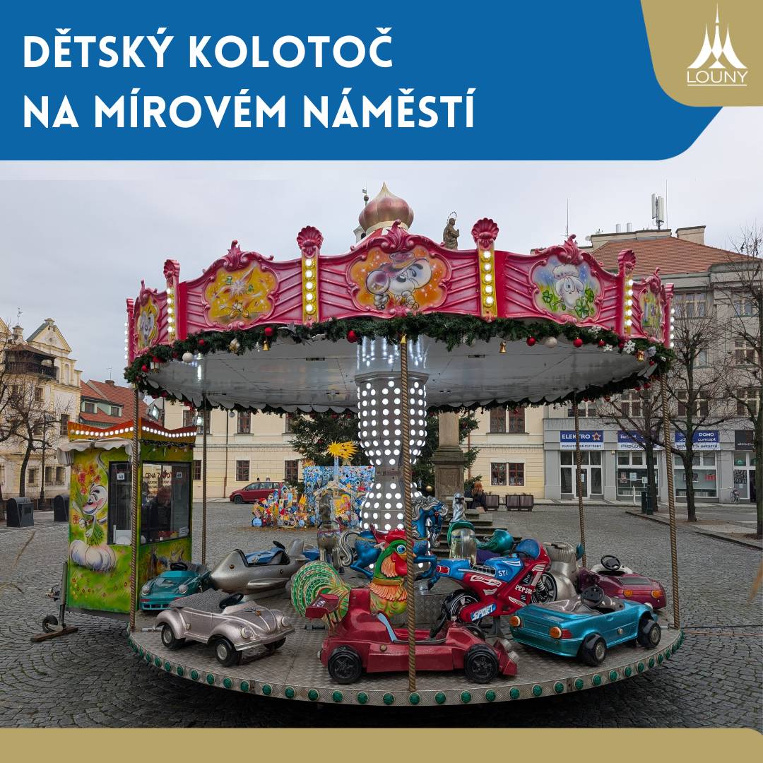 Na Mírovém náměstí bude po celý měsíc prosinec, vždy od pondělí do pátku v čase od 10:00 do 18:00, vozit dětský kolotoč. 🤩 Každé pondělí v dopoledních hodinách vozí kolotoč zdarma děti z mateřských škol a žáky 1. a 2. tříd základních škol. 👫 Kolotoč bude jezdit také celý mikulášský víkend 6. a 7.12. ve stejném čase. ⏰ Přijďte si s dětmi užít adventní atmosféru! 🎄