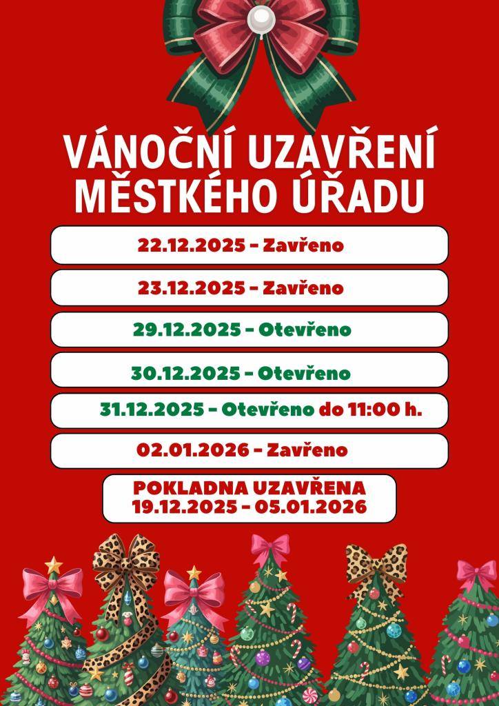 Vánoční uzavření městského úřadu Osek