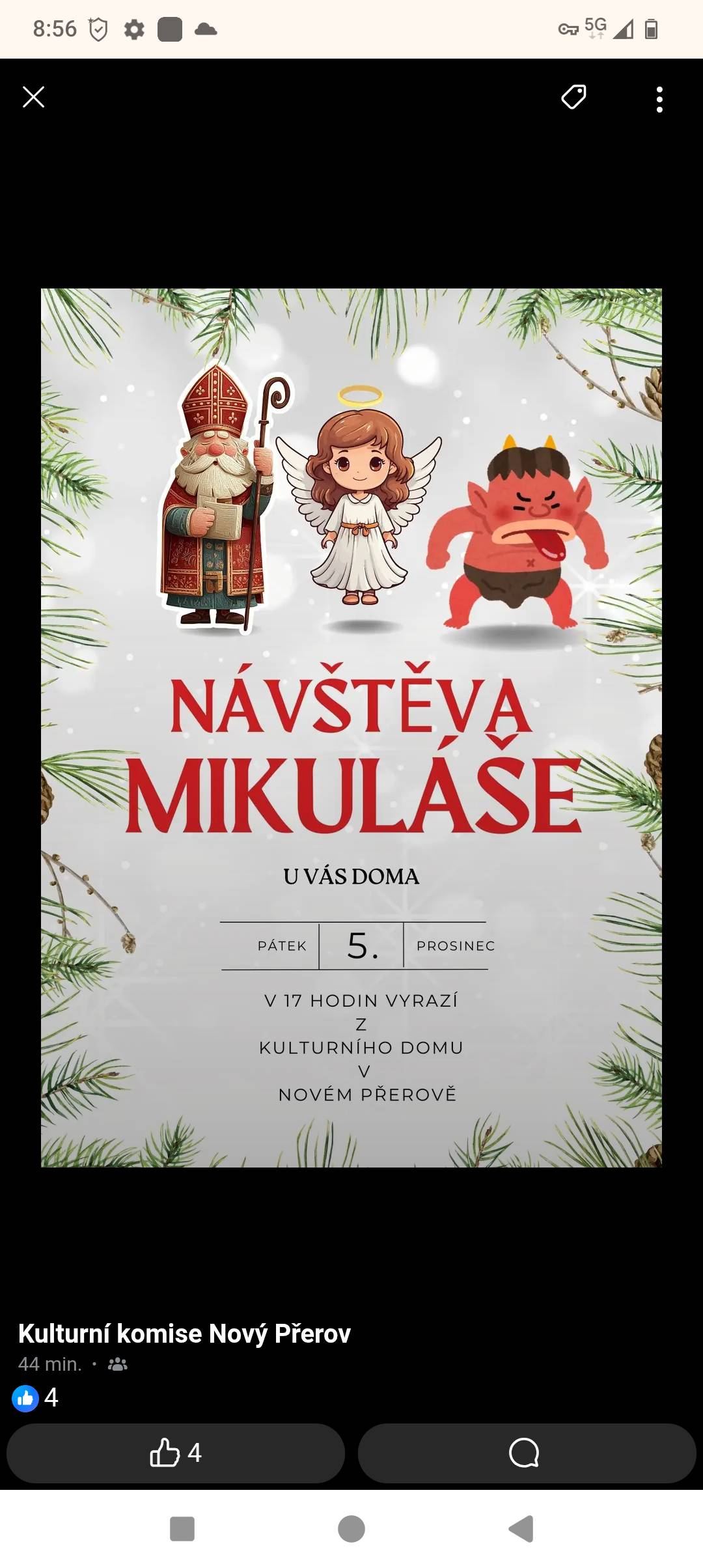 I letos navštíví Mikuláš se svou cháskou všechny děti v obci. Za pěknou básničku nebo písničku budou děti odměněny sladkou odměnou.