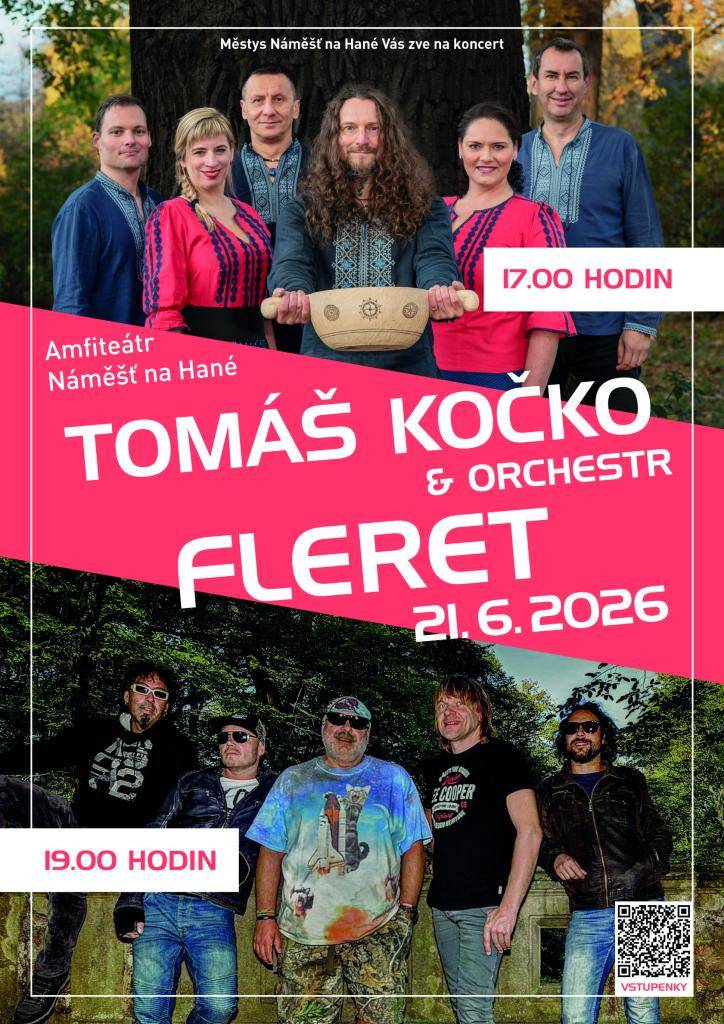 Tip na vánoční dárek, který potěší hudební duši!  Darujte svým blízkým nezapomenutelný letní večer plný hudby, energie a moravské poezie – vstupenku na koncert skupin Tomáše Kočka & ORCHESTR a FLERET!  Kdy: 21. června 2026  Kde: Amfiteátr Náměšť na Hané Spojení dvou legend moravské hudební scény