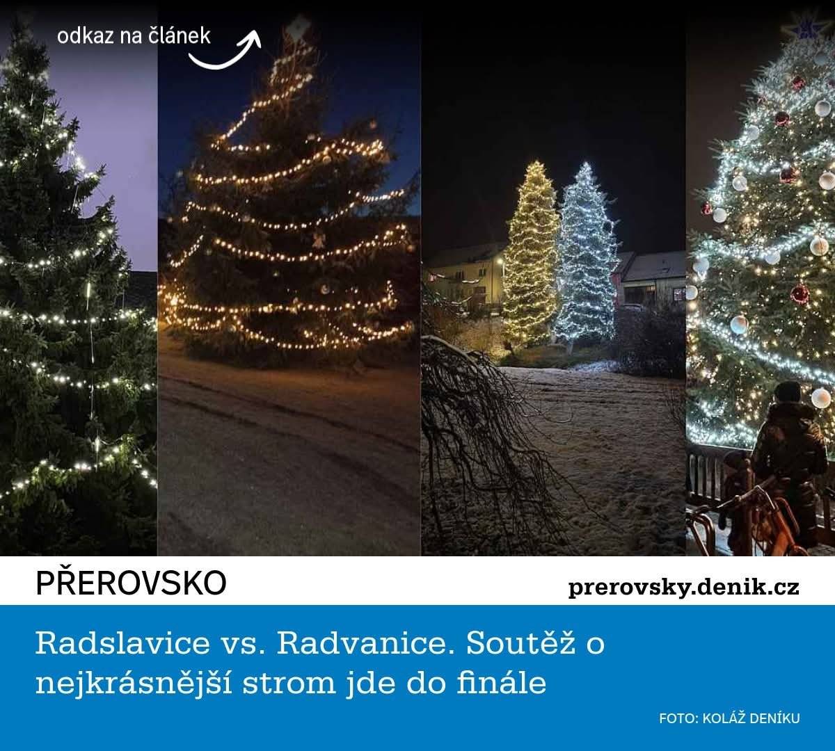 🔥 Hlasujte pro náš vánoční strom jménem Pepa, který bojuje opět o vítězství 🏆.   Nyní vede napínavý souboj s radvanickým stromem. Hlasovat lze každou hodinu po přihlášení. 👍🏻 Pepík bude rád za každý hlas.  ℹ️ https://prerovsky.denik.cz/zpravy_region/anketa-vanocni-strom-deniku-prerovsko-hranicko.html