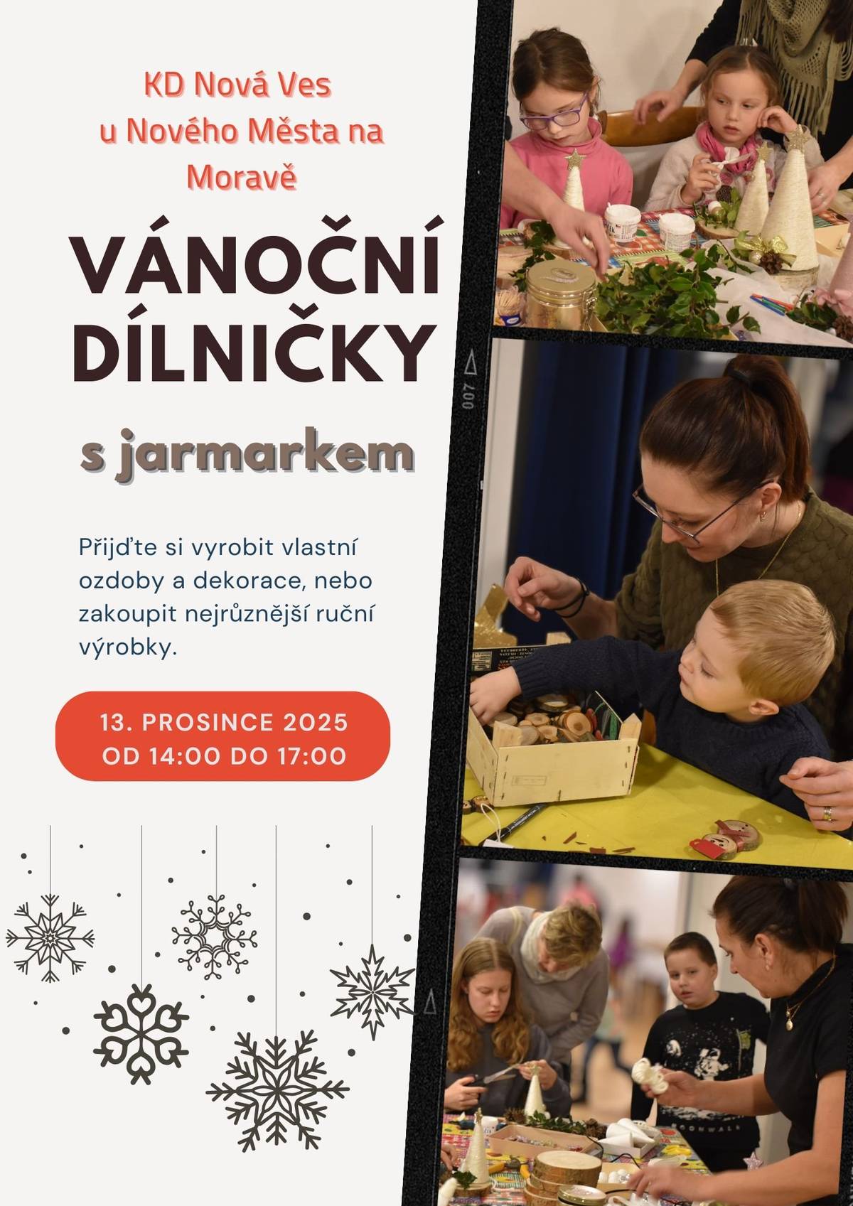 Přípomínáme ještrě pozvánku na vánoční dílničky s jarmarkem.
