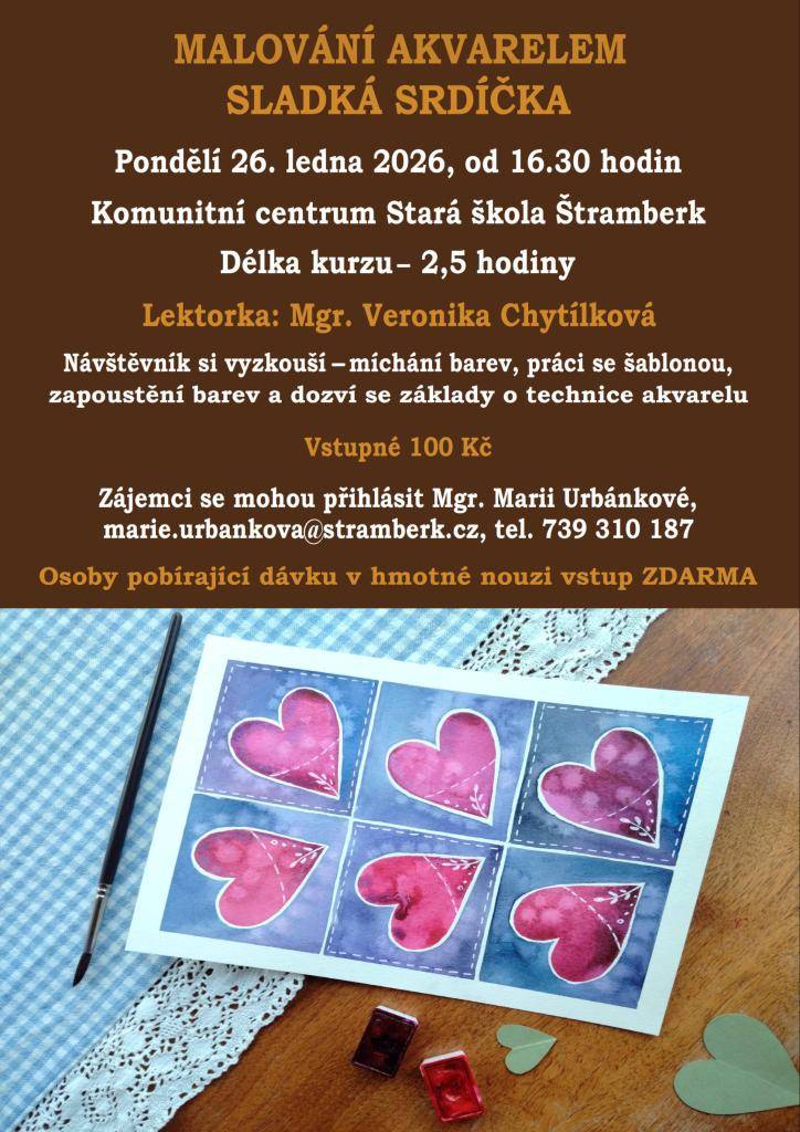 Vstupné 100 Kč    Zájemci se mohou hlásit Mgr. Marii Urbánkové, marie.urbankova@stramberk.cz, 739 310 187  Osoby pobírající dávku v hmotné nouzi vstup zdarma.