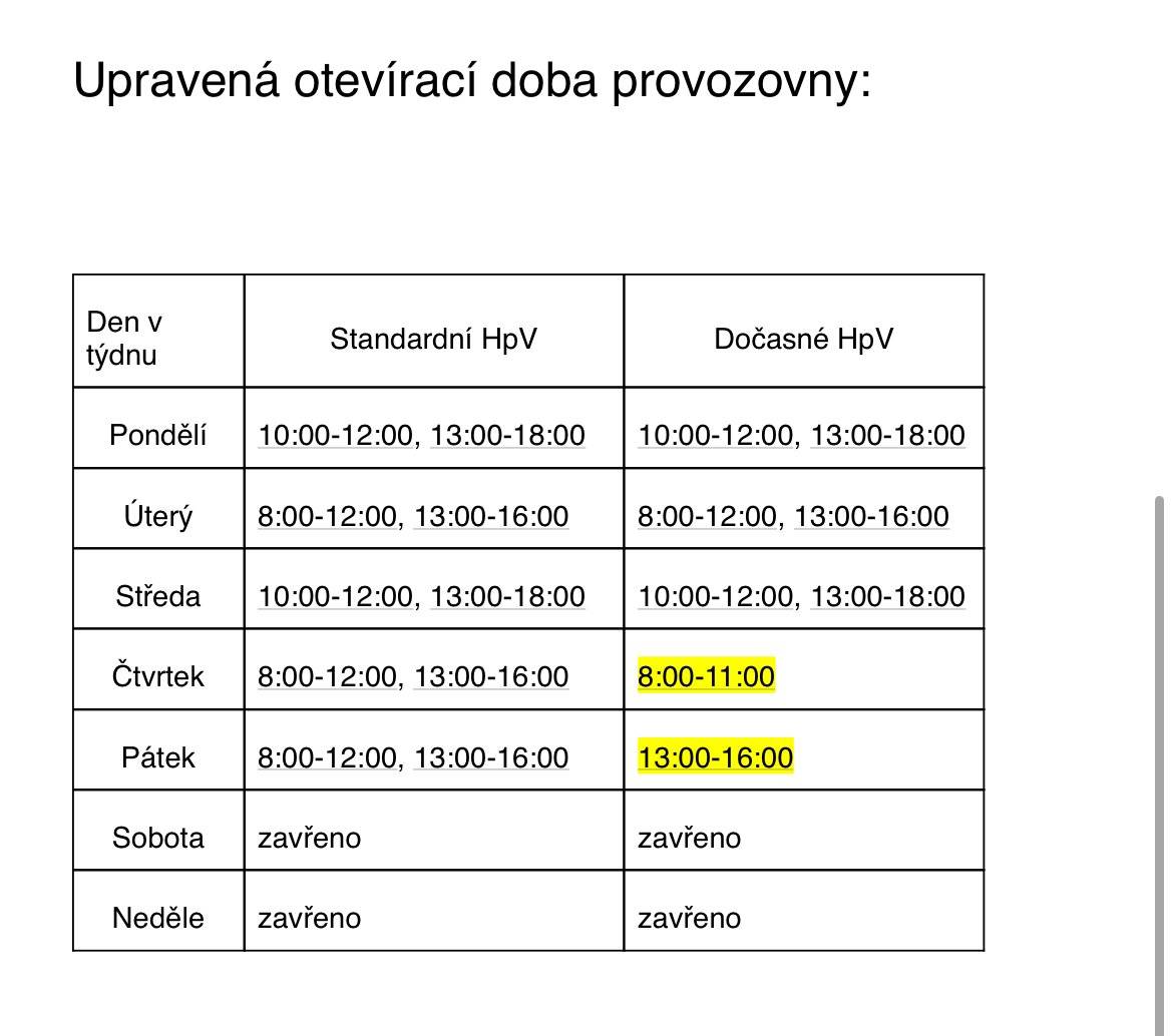 Dovolujeme si Vás informovat o dočasné změně hodin pro veřejnost provozovny ČESKÉ POŠTY Vejprty. Rozsah hodin pro veřejnost bude omezen na nezbytně nutnou dobu ve dnech 11.12.2025 – 12.12.2025z provozních důvodů.