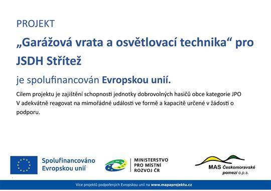 Projekt je spolufinancován Evropskou unií ve výši 241.019 Kč