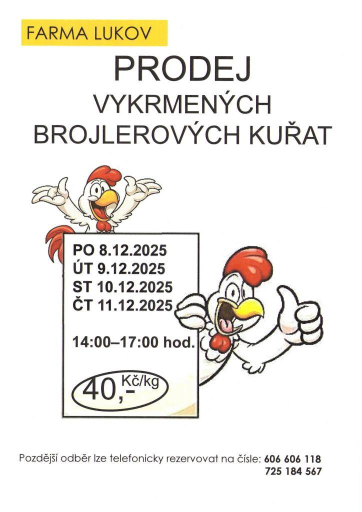 Prodej brojlerových kuřat