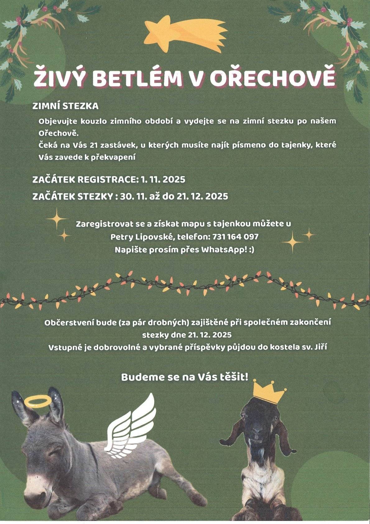 Živý betlém v Ořechově - Zimní stezka