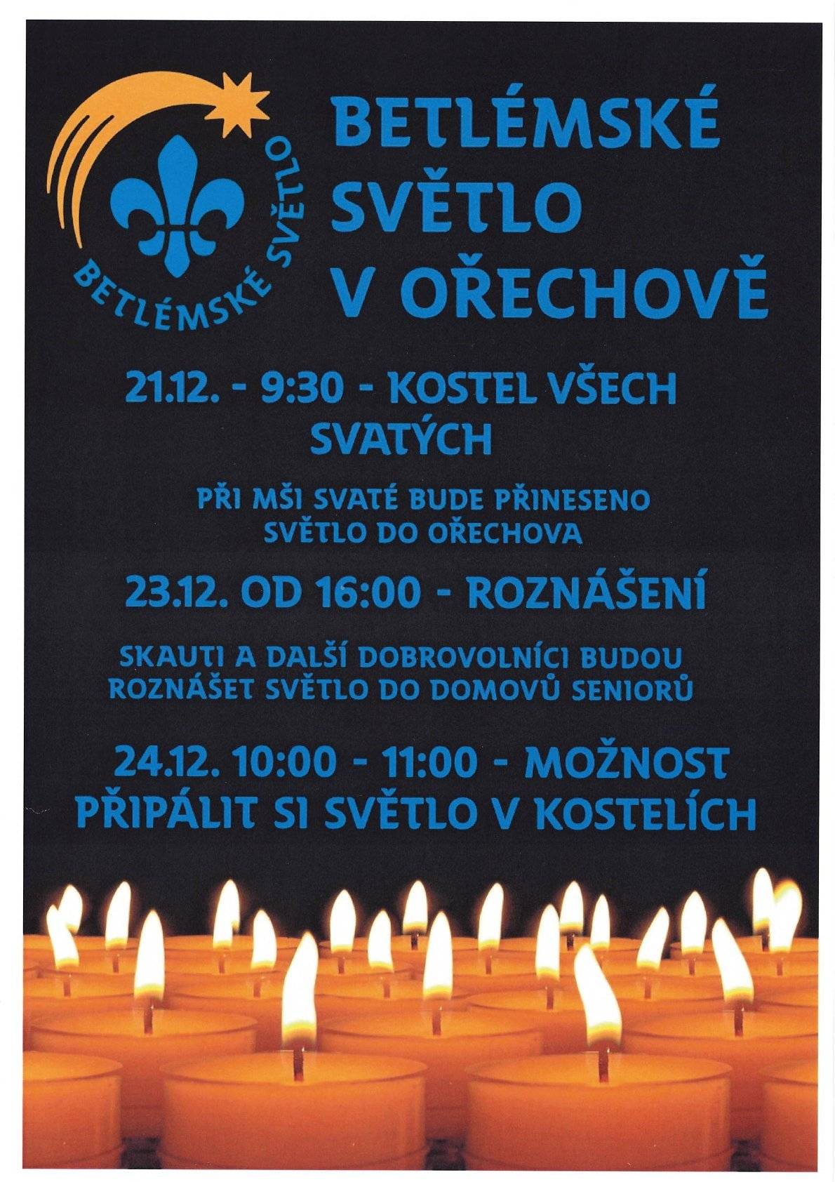 Betlémské světlo v Ořechově