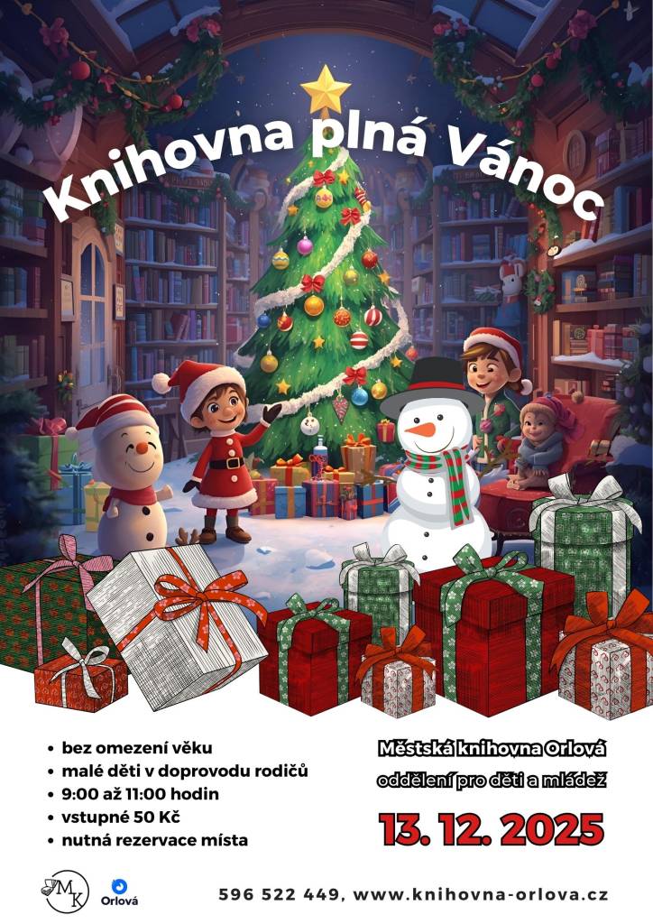 Zatímco maminky mohou v klidu dopékat cukroví, nebo si užít zaslouženou pauzu, děti čeká v knihovně veselý vánoční program plný příběhů a her. Kdy? V sobotu 13. prosince od 9 do 11 hodin. Knihovnu plnou Vánoc mohou navštívit děti bez omezení věku, nejmenší děti v doprovodu rodičů. Akce proběhne na oddělení pro děti a mládež. N...
