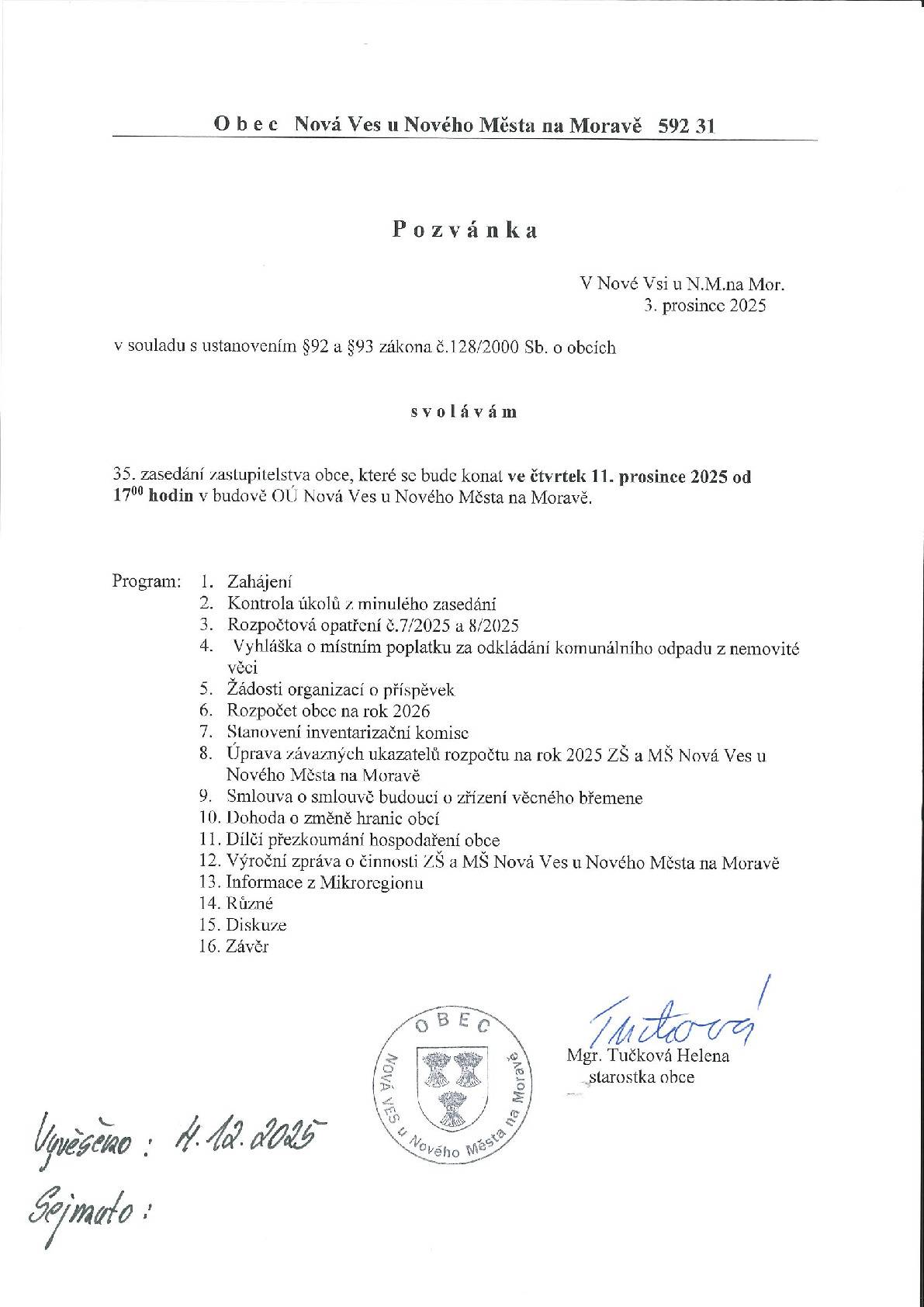 Dobrý den, níže Pozvánka