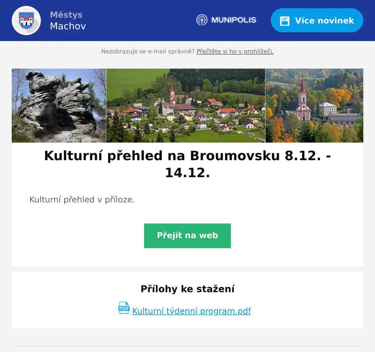 Kulturní přehled v příloze.