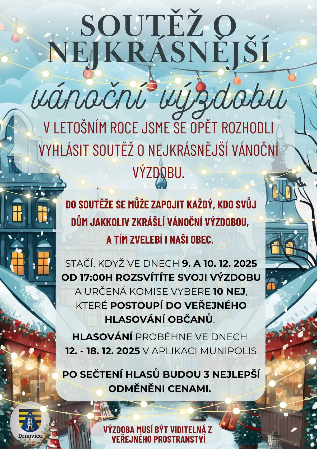 Soutěž o nejkrásnější vánoční výzdobu