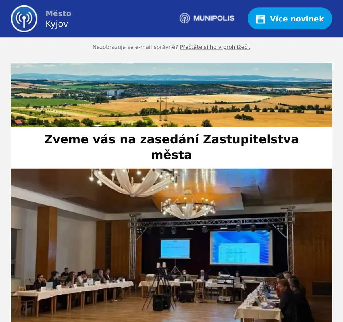 Vážení občané, přijměte pozvání na XXI. zasedání Zastupitelstva města Kyjova, které se uskuteční v pondělí 8. 12. 2025 od 17:00 v estrádním sále kulturního domu. Těšíme se na případné setkání s vámi. Online přenos ze zasedání můžete sledovat ZDE.